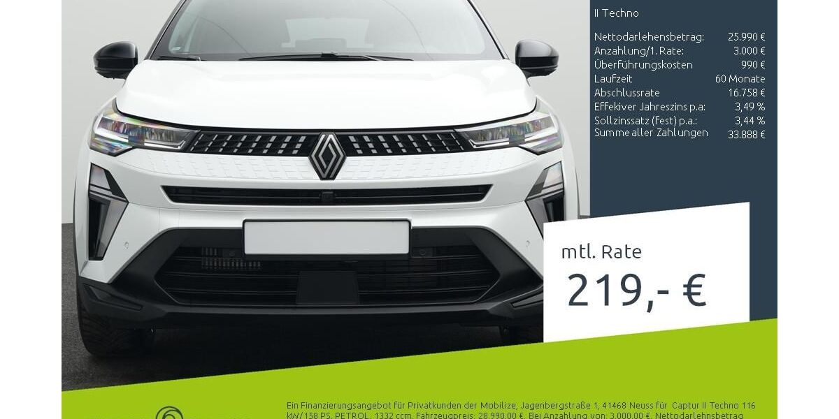 Renault Captur 1.500 km 25.780 &euro; Stuhr 28816