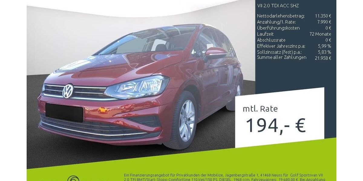 VW Golf Sportsvan 75.559 km 18.940 &euro; Stuhr 28816