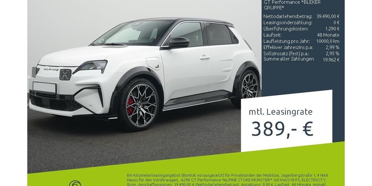 Alpine A290 1.500 km 38.997 &euro; Bremen 28207