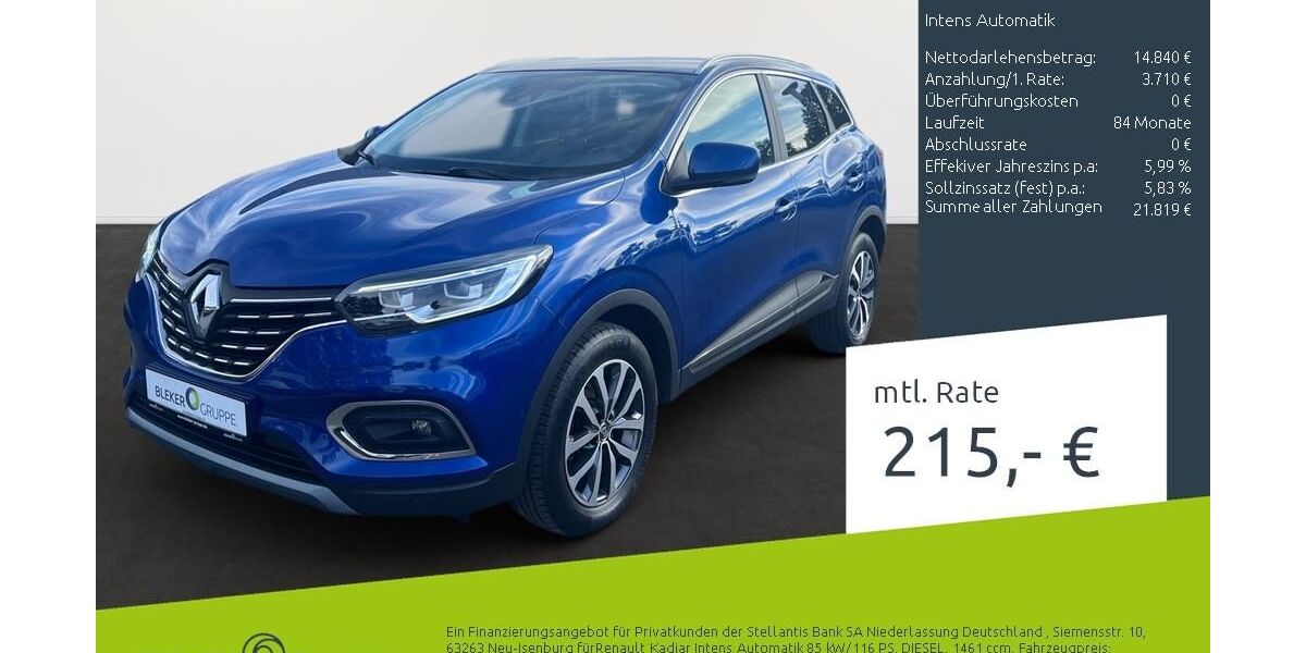 Renault Kadjar 67.976 km 17.979 &euro; Stuhr 28816